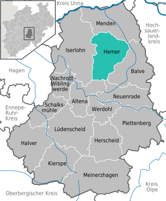 Hemer Karte Märkischer Kreis