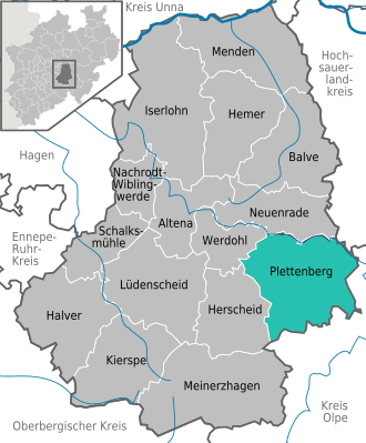 Plettenberg Karte Märkischer Kreis