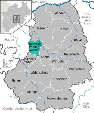 Nachrodt Karte Märkischer Kreis
