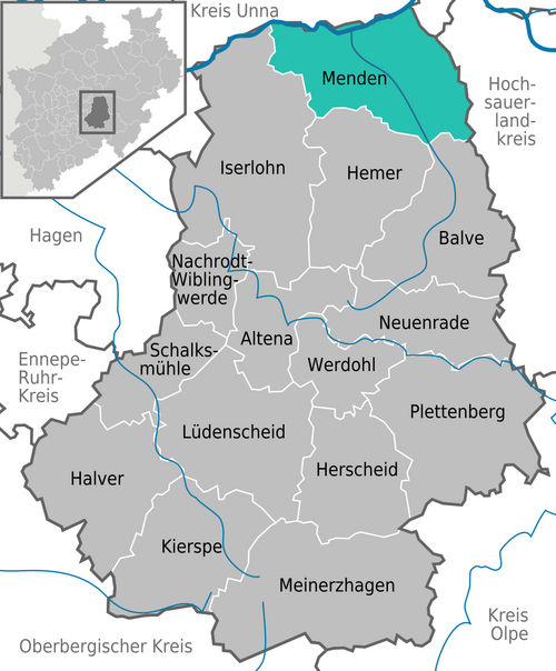 Karte Menden Sauerland