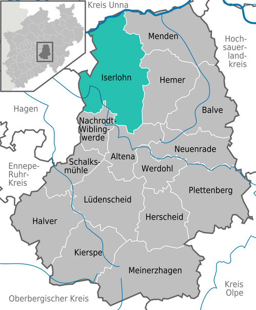 Karte Iserlohn Sauerland